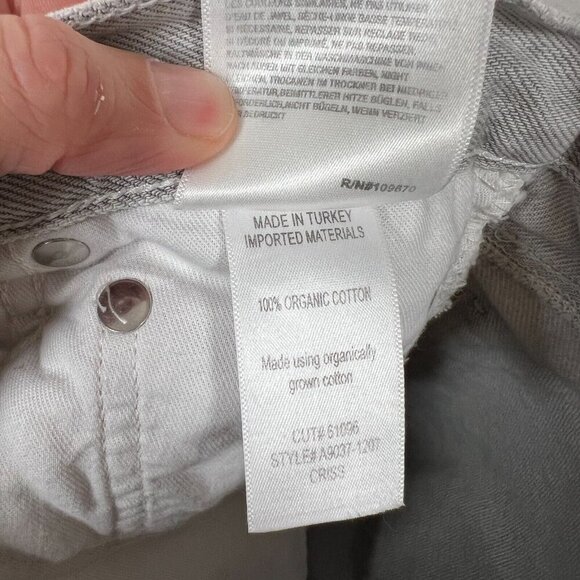 Agolde Criss Cross Jeans Size 24 Gray Frayed Hem Straight Leg High Rise Denim - Picture 12 of 12